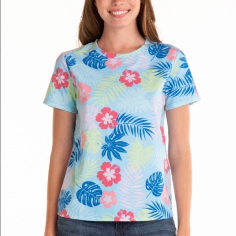 Fresh Produce Blue Tropic Scoop Neck T. NWT